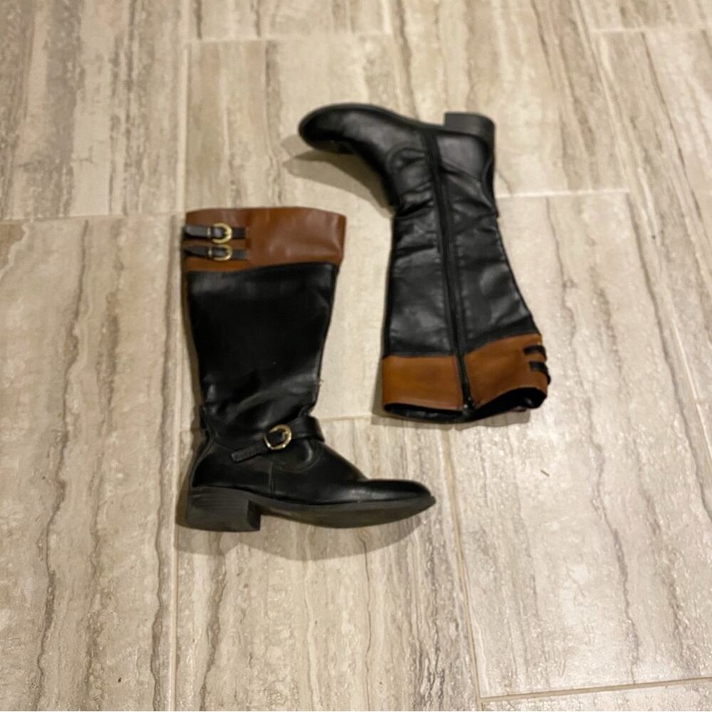 Black and Brown Knee-High Boots 8.5